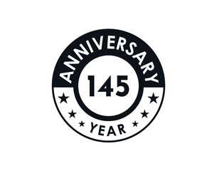 145 years anniversary badge vector design