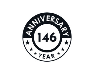 146 years anniversary badge vector design