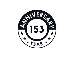 153 years anniversary badge vector design