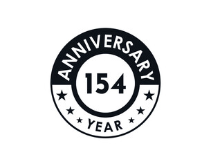 154 years anniversary badge vector design