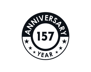 157 years anniversary badge vector design