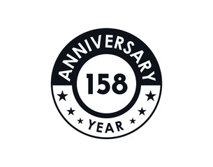 158 years anniversary badge vector design