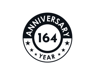 164 years anniversary badge vector design