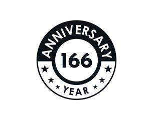 166 years anniversary badge vector design