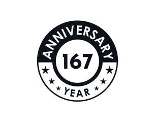 167 years anniversary badge vector design