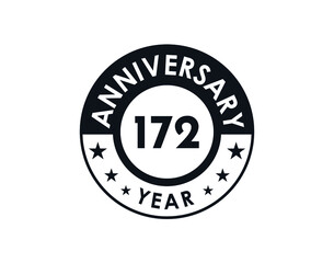 172 years anniversary badge vector design