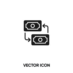 Money exchange vector icon. Modern, simple flat vector illustration for website or mobile app.Money symbol, logo illustration. Pixel perfect vector graphics	