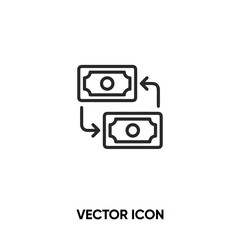 Money exchange vector icon. Modern, simple flat vector illustration for website or mobile app.Money symbol, logo illustration. Pixel perfect vector graphics	