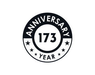 173 years anniversary badge vector design