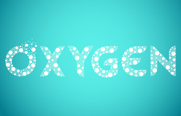 Oxygen O2 bubble logo design. Oxygen icon vector illustration.