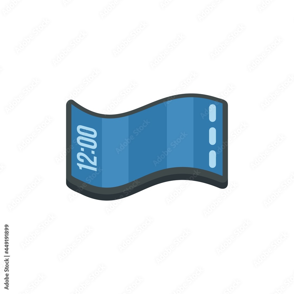 Poster flexible display icon flat isolated vector