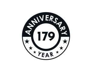 179 years anniversary badge vector design