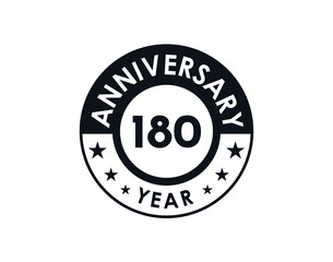 180 years anniversary badge vector design