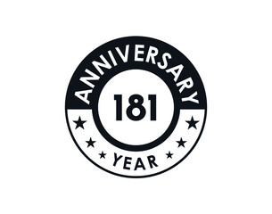181 years anniversary badge vector design