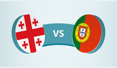Georgia versus Portugal, team sports competition concept.