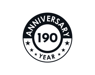 190 years anniversary badge vector design