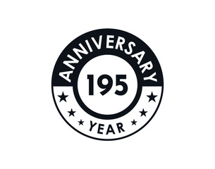 195 years anniversary badge vector design