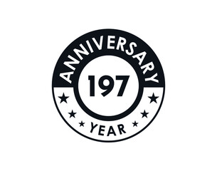197 years anniversary badge vector design