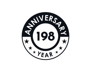 198 years anniversary badge vector design