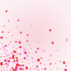 Pinkish Confetti Background Pink Vector. Fall Backdrop Heart. Violet Party Frame. Purple Confetti Element Texture. Tender Romance Illustration.