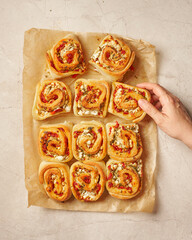 PEPPER AND GOAT CHEESE ROLLS