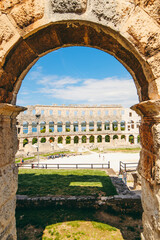 Obraz premium view of coliseum in Pula, Croatia