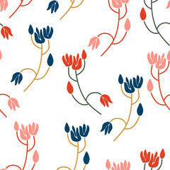 Floral raster seamless pattern. Floral botanical motifs. Illustration with flowers can be used for wallpapers, pattern fills, web page backgrounds,surface textures. Gorgeous floral arrangement