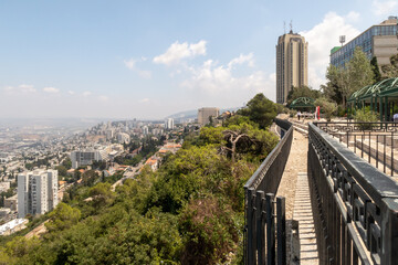 Louis Promenade on Yafe Nof Street, on Mount Carmel in Haifa, in northern Israel