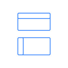 Envelope icons set. Blue outline. For website and application design.