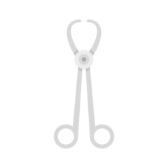 Medical forceps icon flat isolated vector