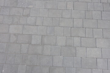 Pavement made of simple rectangular concrete blocks