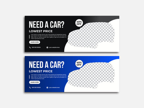 car sale facebook cover design and web banner design