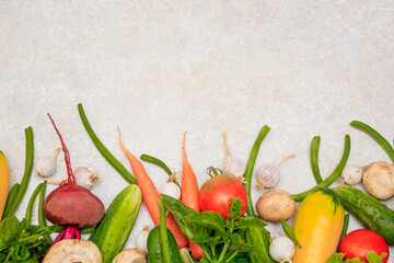 vegetables on a wooden background