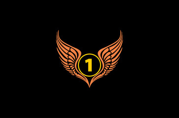 winged number 01 vector logo concept