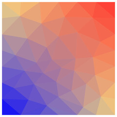 Blue, yellow, red polygonal vector background for cover design and background illustration