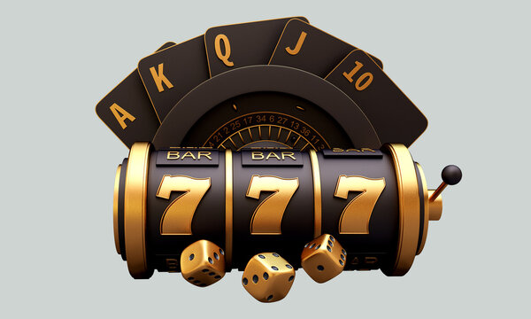 casino slot machine 3d render illustration 