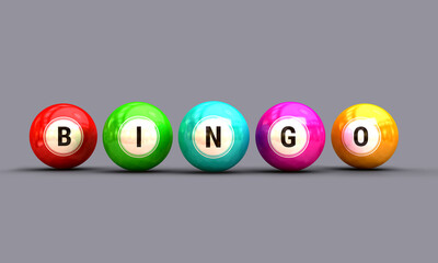 bingo balls 3d render illustration 