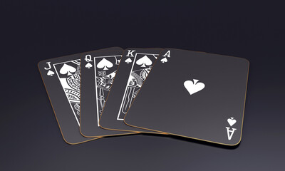 casino poker blackjack baccarat cards 3d render illustration