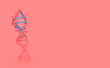 Replacement of the abstract double helix DNA strand. Concept of gene manipulation and digital genetic engineering. Editing and modification of the human genome. Change gender, transition.