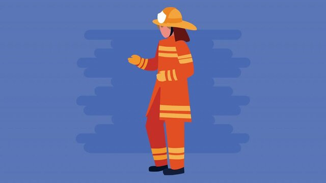 firefighter ocupation worker character animation