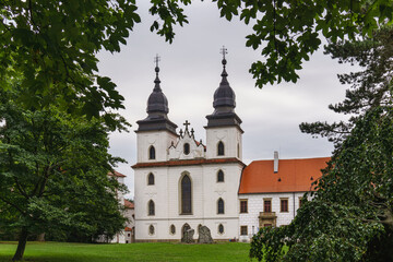 Fototapeta na wymiar View at the Basilica and monastery of St.Procopius, jewish town Trebic (a UNESCO world heritage site in Moravia), Czech republic, Europe