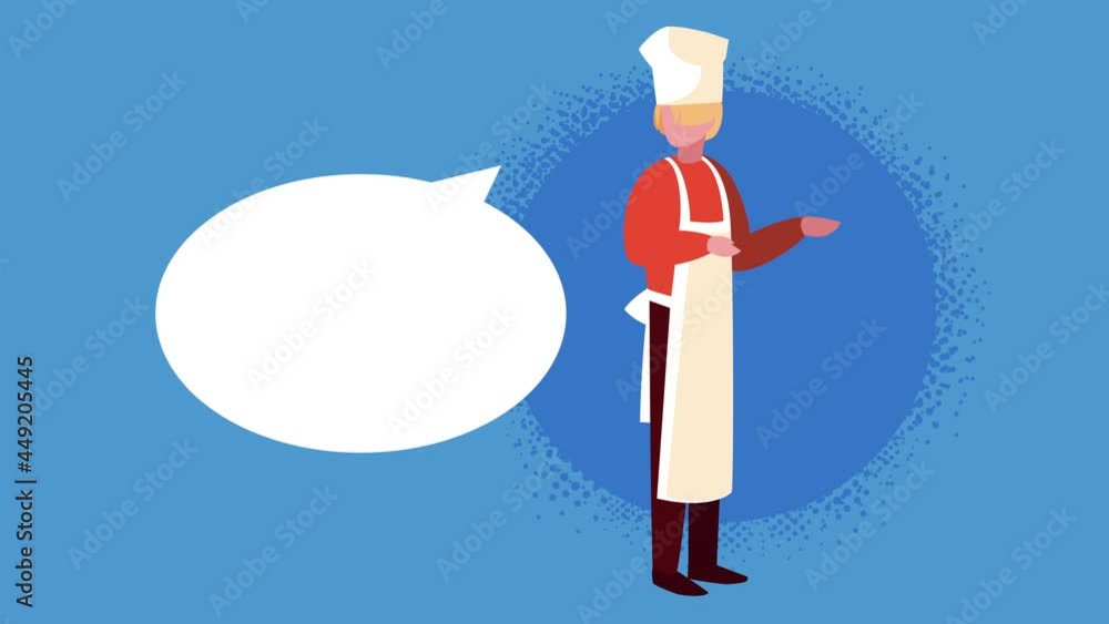 Poster chef ocupation worker character animation