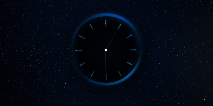 Abstract blue Time travel and space concept background dark. Modern time travelling concept banner