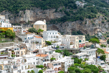 Fototapeta na wymiar Positano's houses landscape on the Amalfi coast, Italy.