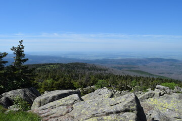 View from the Brocken towards Goslar; Germany; Harz Mountains
