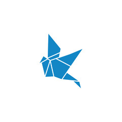 Origami bird icon design illustration template