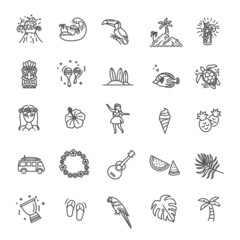 Fototapeta premium Beach life, relaxation, palm, Hawaii tourism