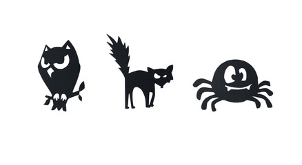 decoration and decor for design, handmade felt craft for halloween holiday isolated on a white background