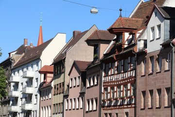 Fototapeta na wymiar Street view in Germany. Nuremberg city.