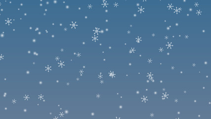 White snowflake falling on light blue background